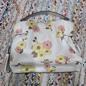 Coach Andy Floral Convertible Women's Bag In Chalk